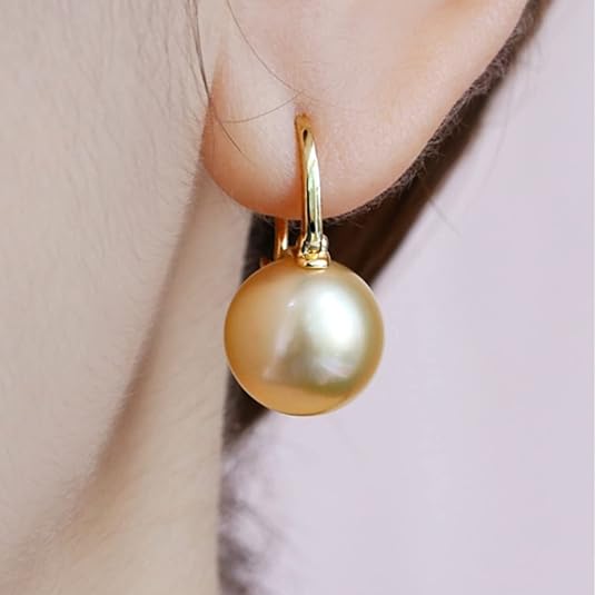 Boucles d'oreilles élégantes à perles dorées