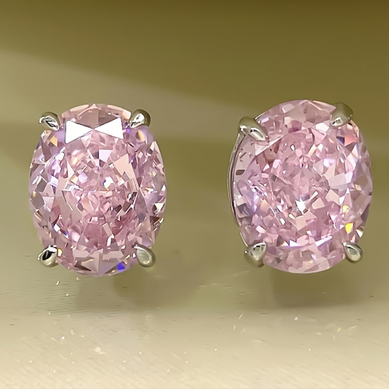 Boucles d'oreilles intemporelles en or blanc et oxyde de zirconium