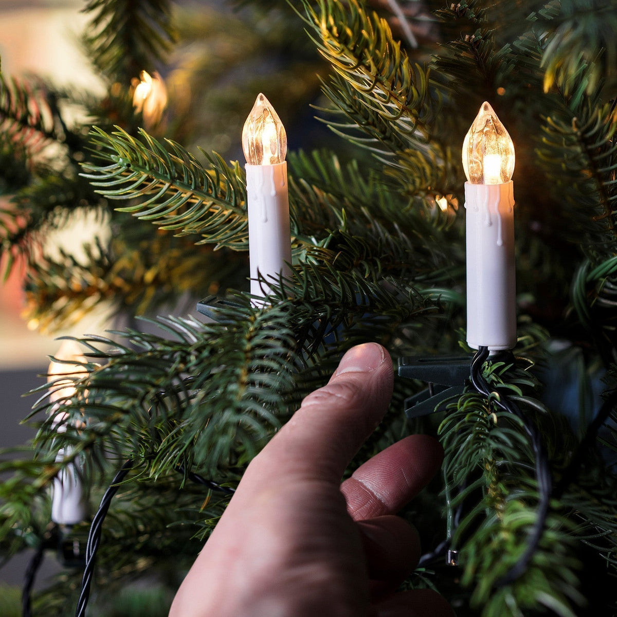 Bougies LED blanc chaud – Décoration de Noël classique pour sapin