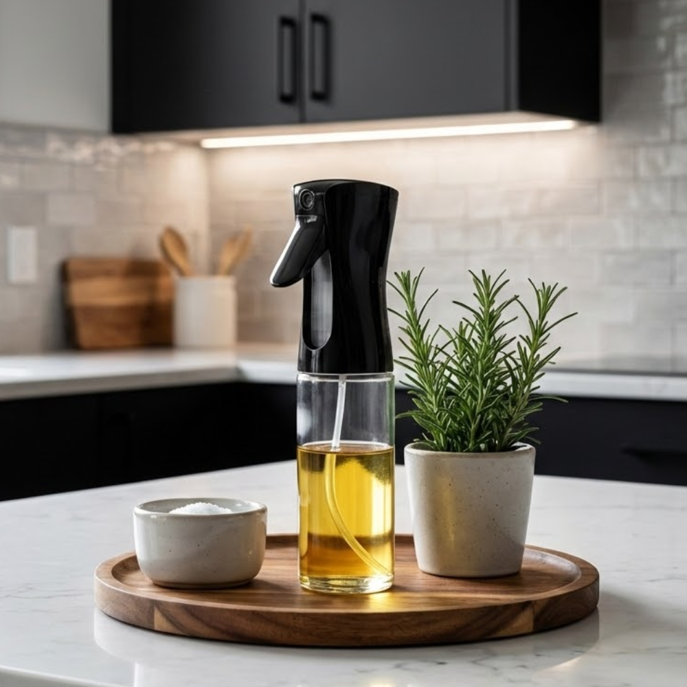 Bouteille spray à huile en verre pour un dosage précis lors de la cuisson