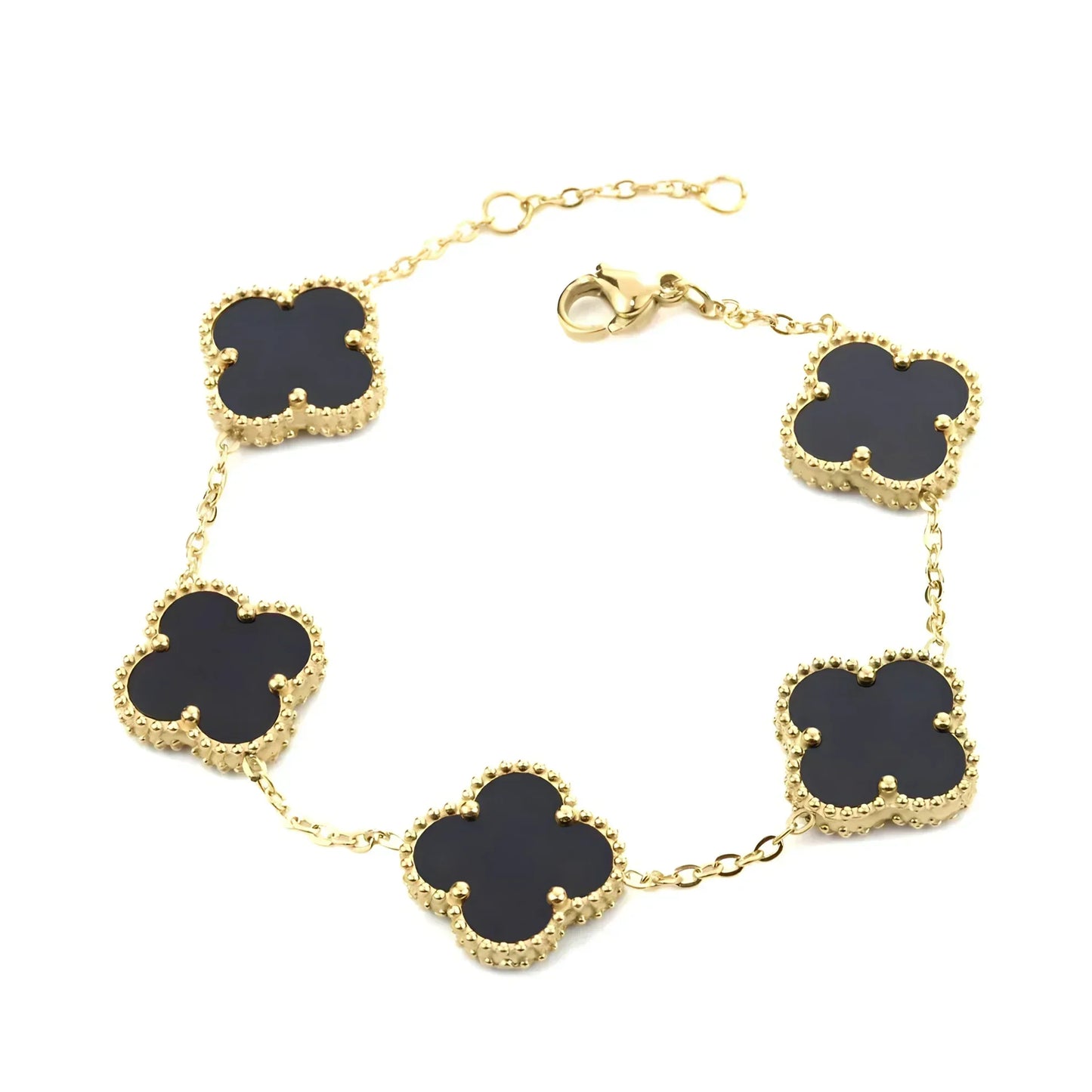 Bracelet doré à trèfles