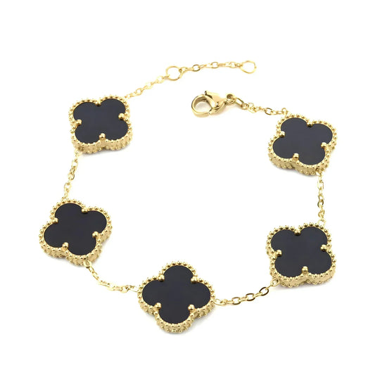 Bracelet doré à trèfles