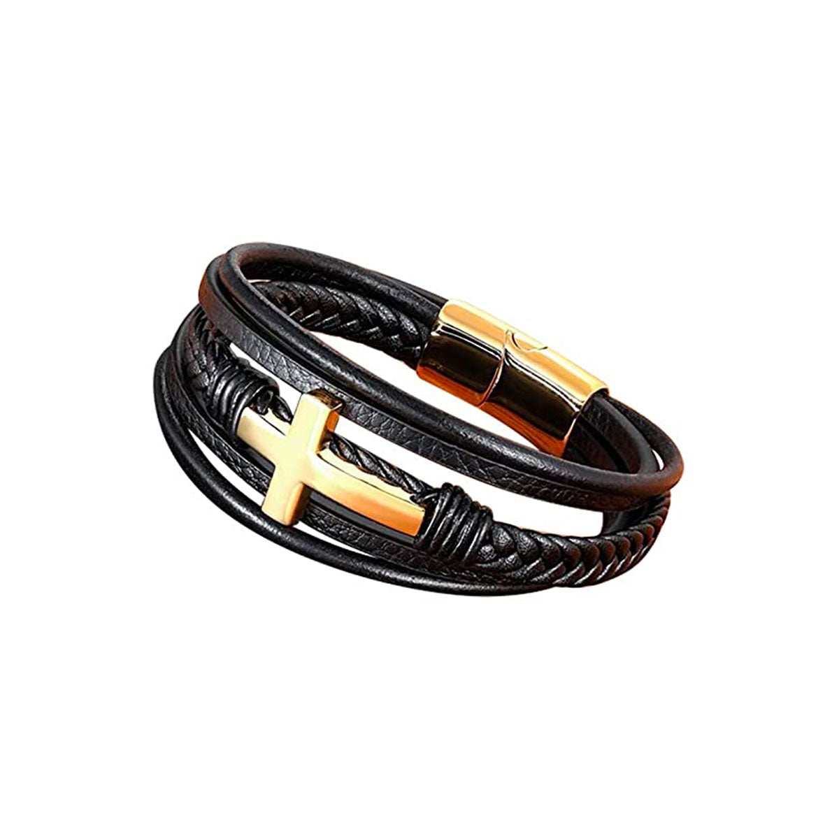 Bracelet en cuir avec croix