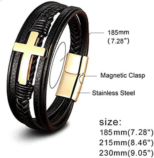 Bracelet en cuir avec croix
