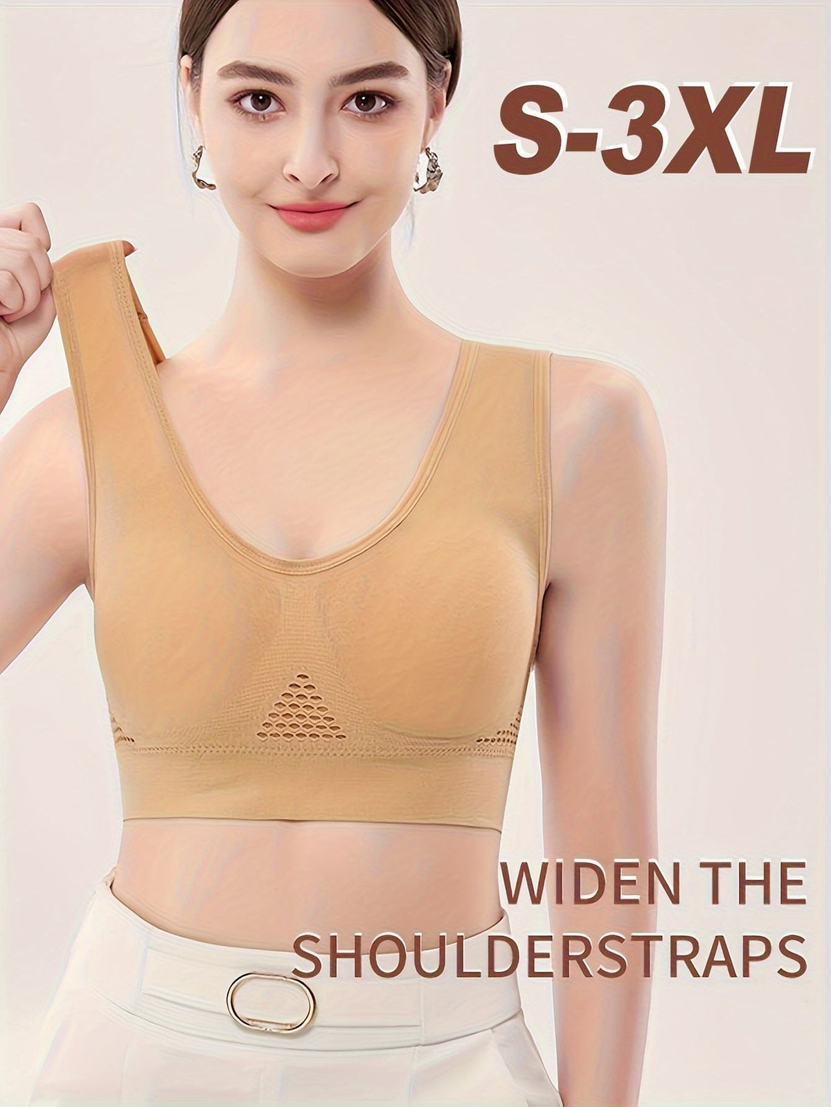 Brassière de sport sans coutures pour femme avec rembourrage – Tissu respirant