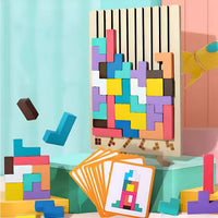 BRIQLEARN – Montessori drevený Tetris na kreatívne skladanie a tréning logiky