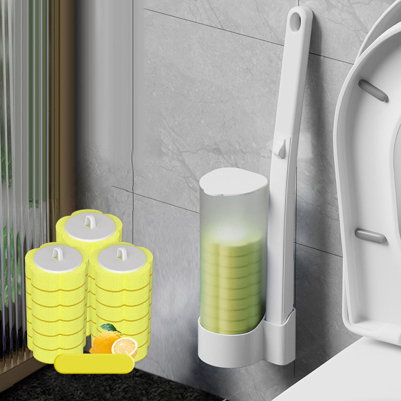Brosse de toilette jetable | Antibactérienne | Têtes éponge hygiéniques