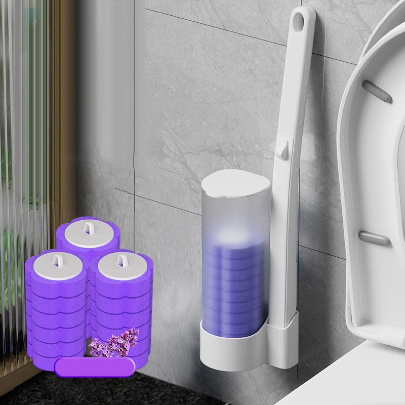 Brosse de toilette jetable | Antibactérienne | Têtes éponge hygiéniques