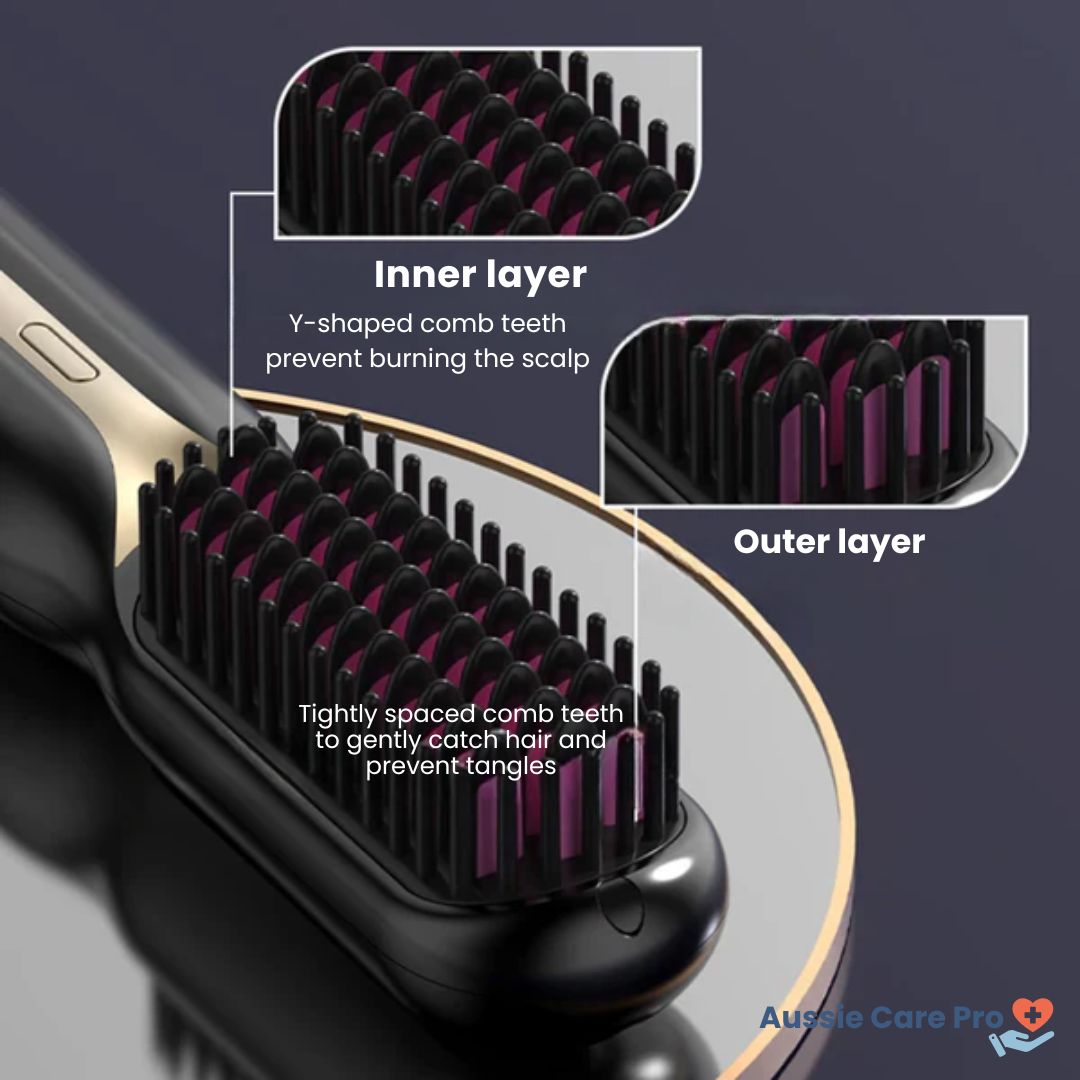Brosse lissante rechargeable – coiffage portable anti-frisottis