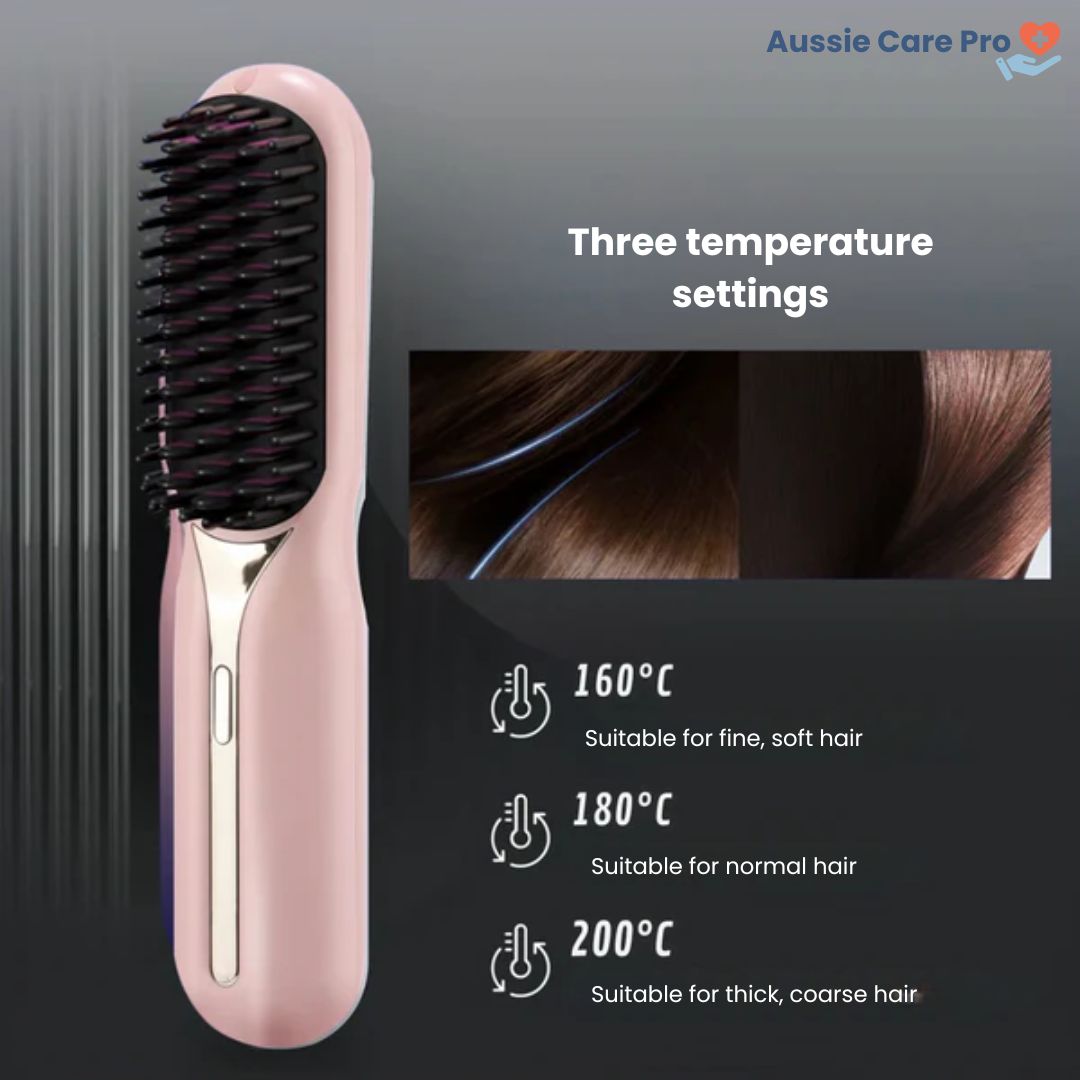 Brosse lissante rechargeable – coiffage portable anti-frisottis