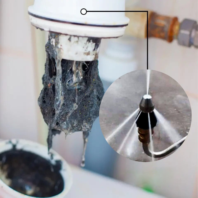 Buse de nettoyage haute pression pour tuyauterie – Buse de débouchage de canalisation en acier inoxydable