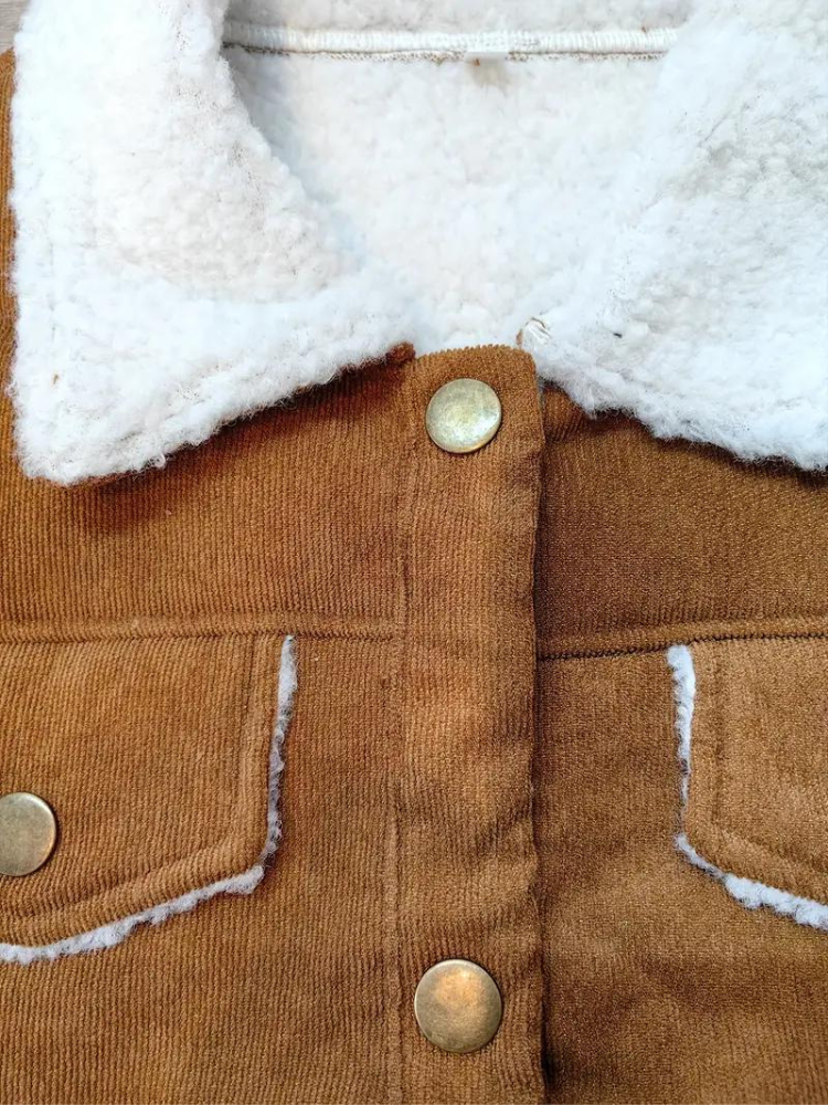 Buttoned Winter Jacket for Women with High Collar