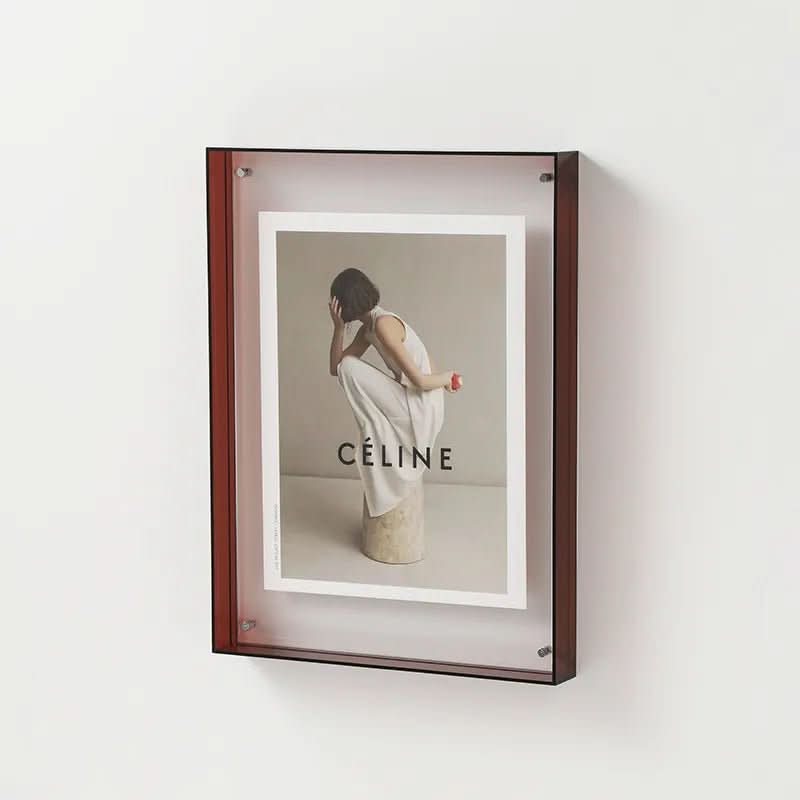 Cadre photo acrylique avec bordures teintées transparentes
