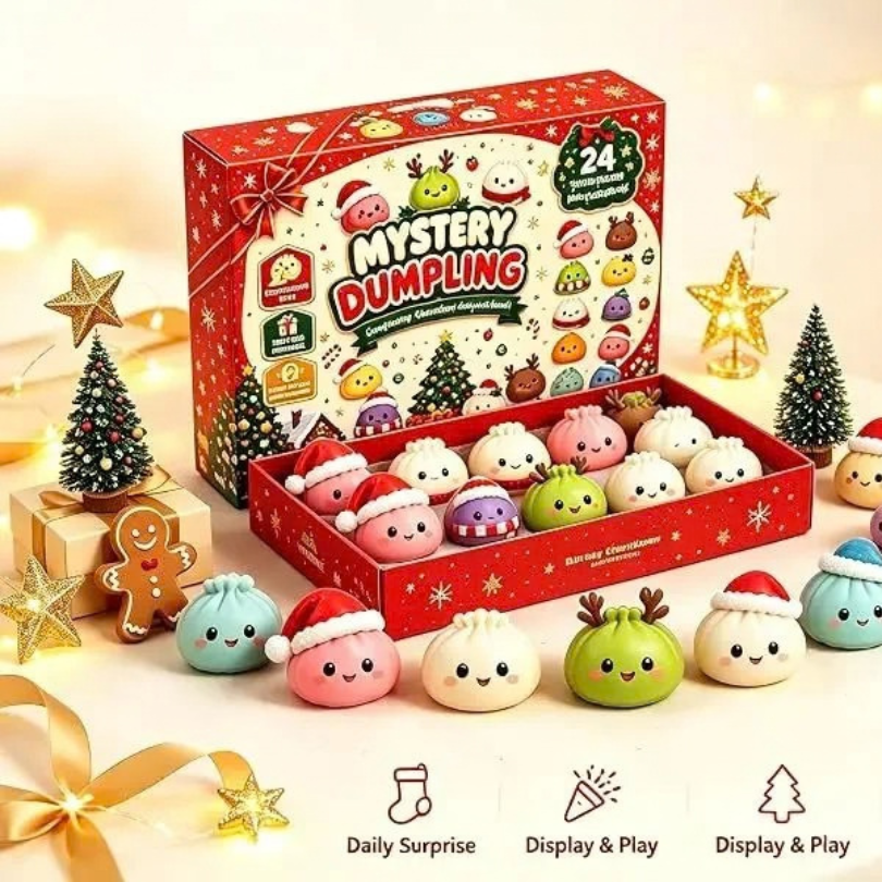Calendrier de l'Avent avec mini squishies dumpling surprises