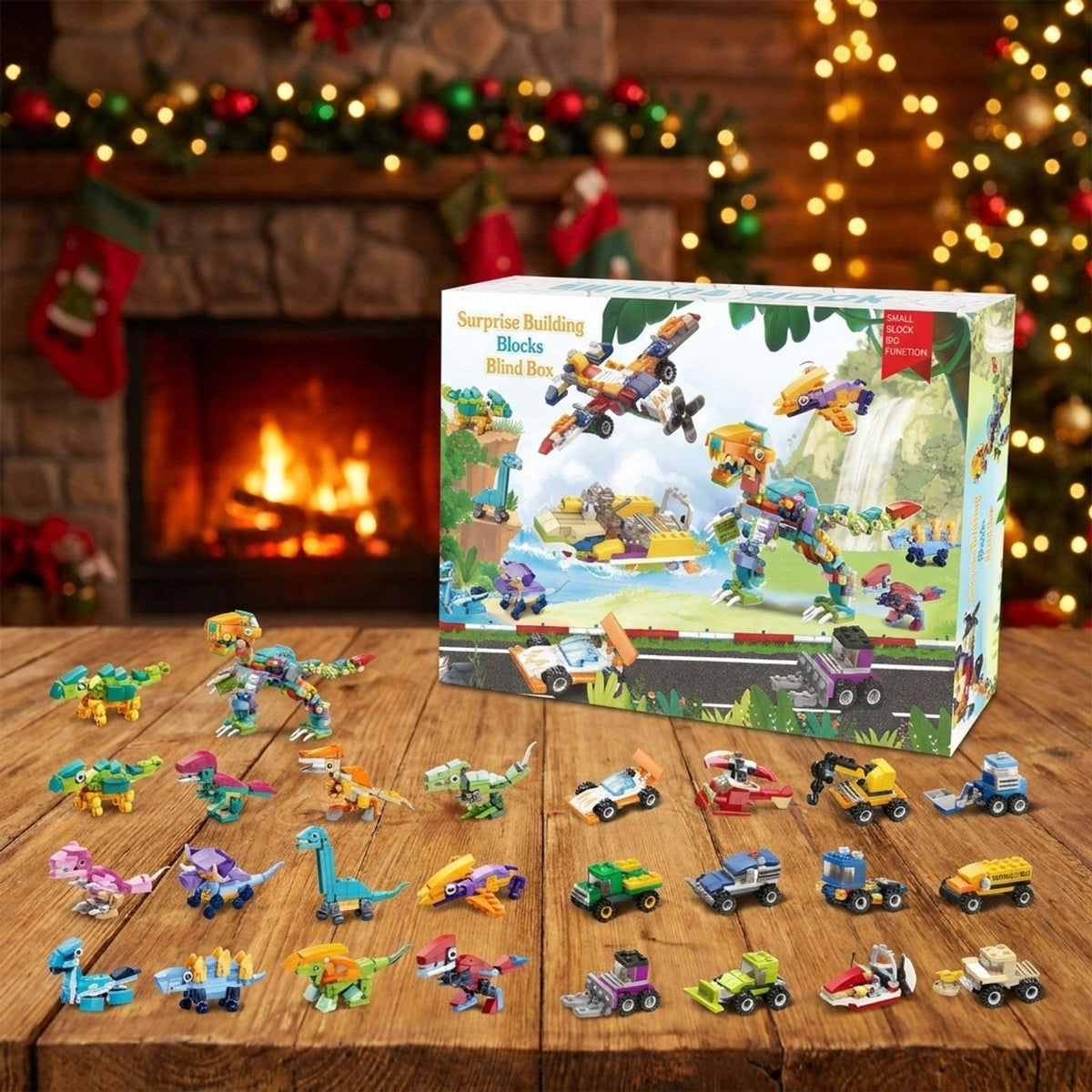 Calendrier de l'Avent Dinosaures et Véhicules, 24 Mini-Constructions avec Grand T. Rex