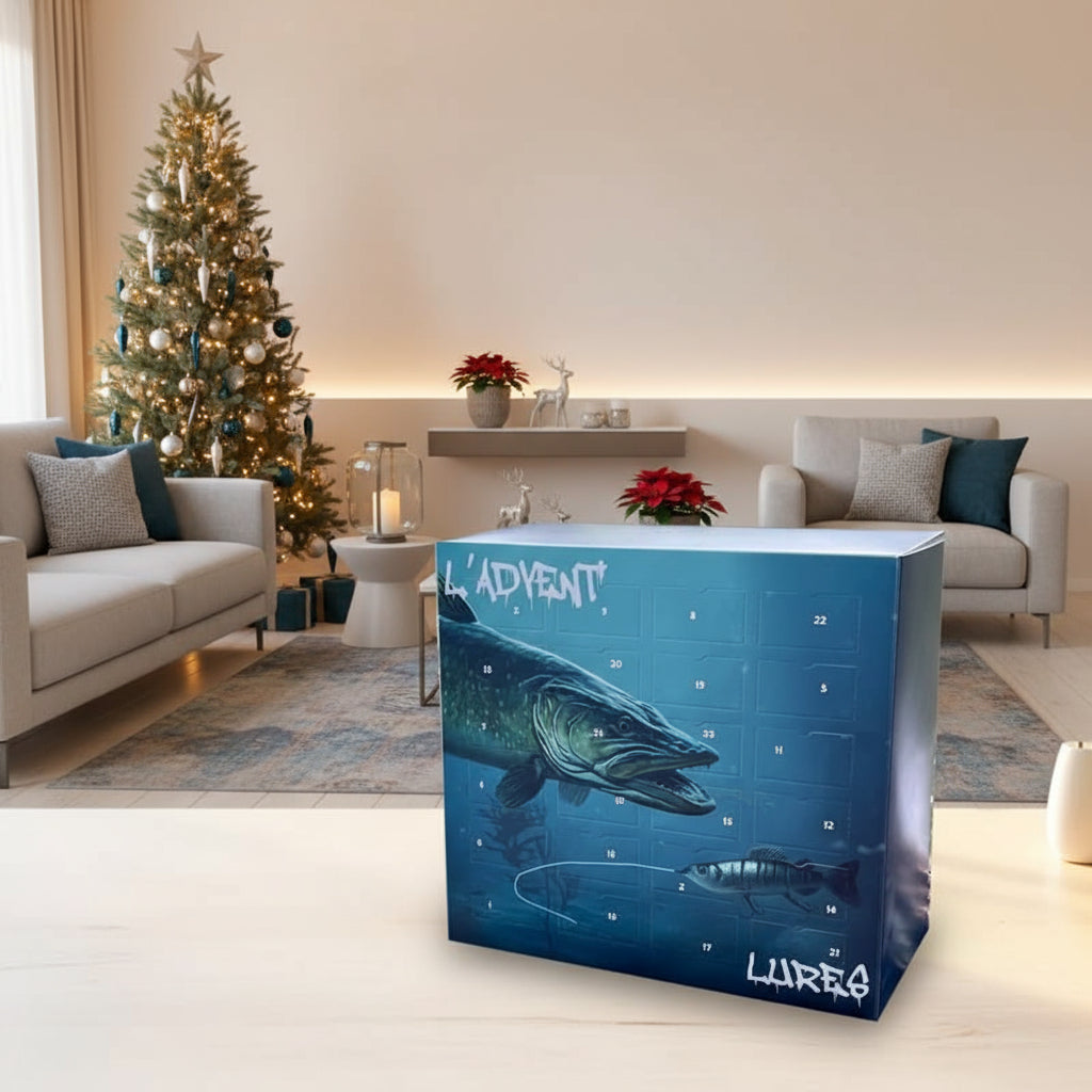 Calendrier de l'Avent pour pêcheurs avec 24 leurres uniques