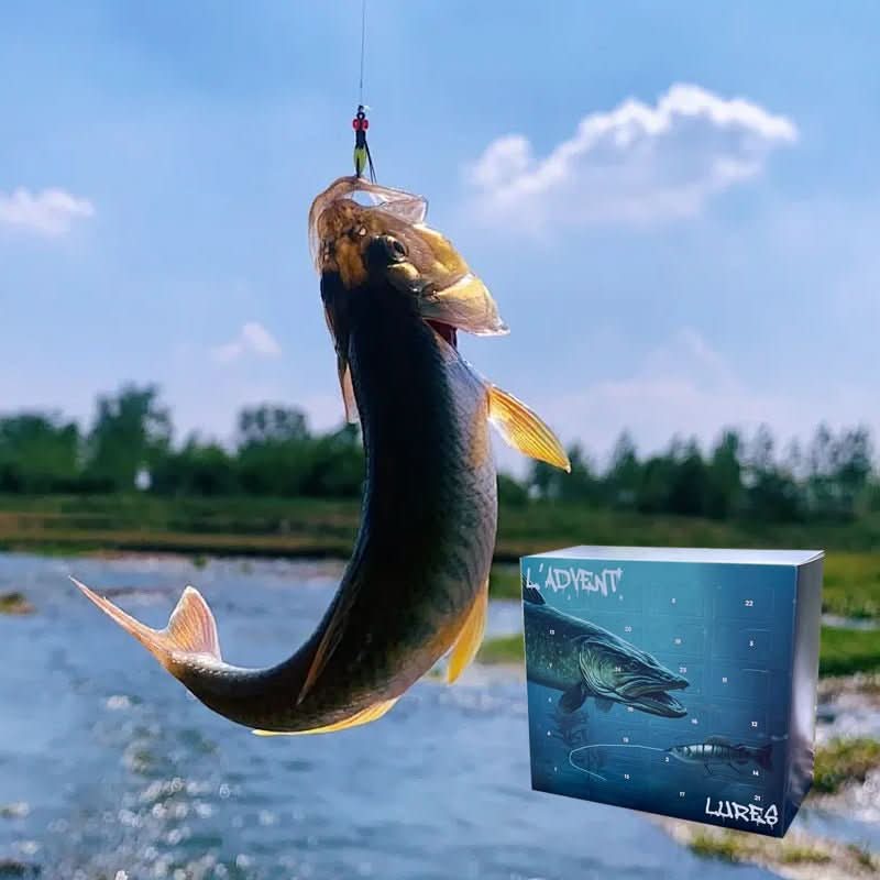 Calendrier de l'Avent pour pêcheurs avec 24 leurres uniques