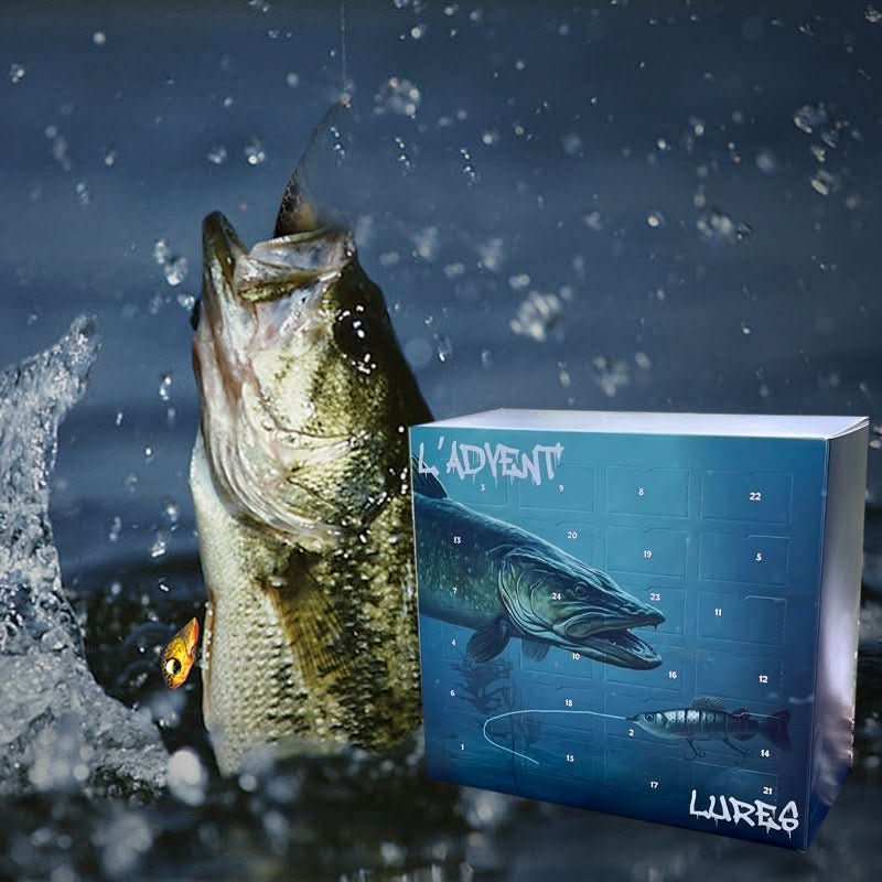 Calendrier de l'Avent pour pêcheurs avec 24 leurres uniques
