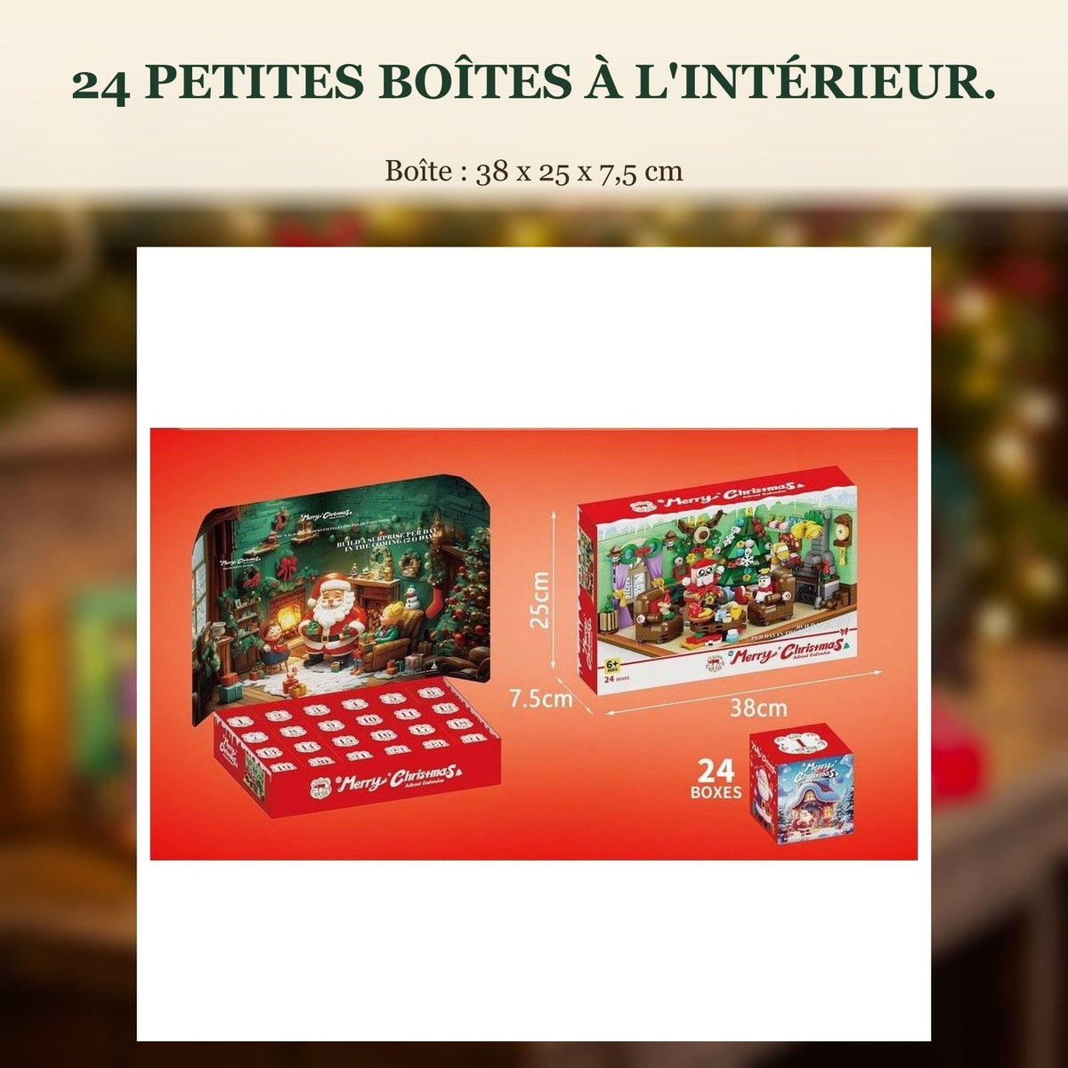 Calendrier de l'Avent Salon de Noël, 669 Pièces dans 24 Petites Boîtes
