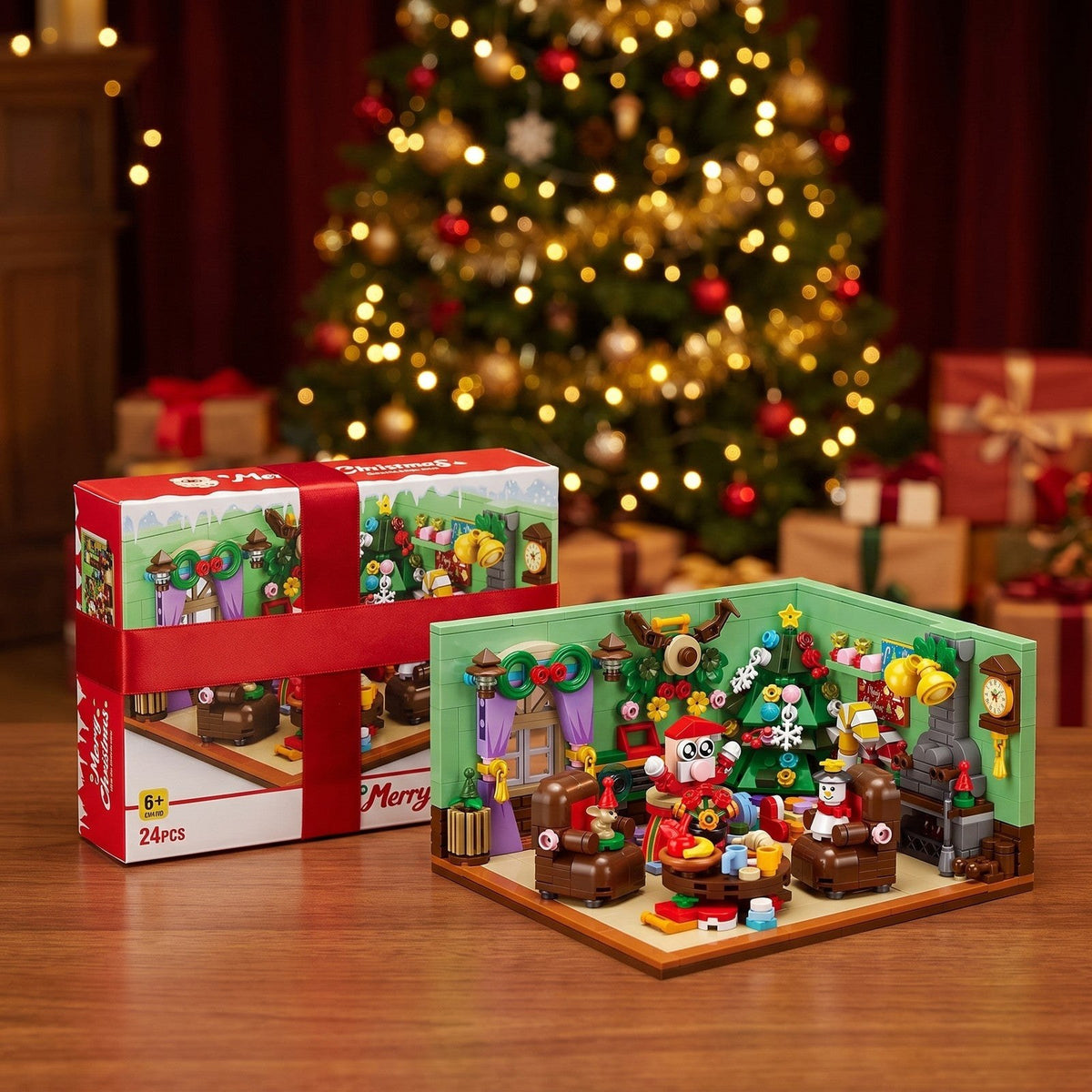 Calendrier de l'Avent Salon de Noël, 669 Pièces dans 24 Petites Boîtes