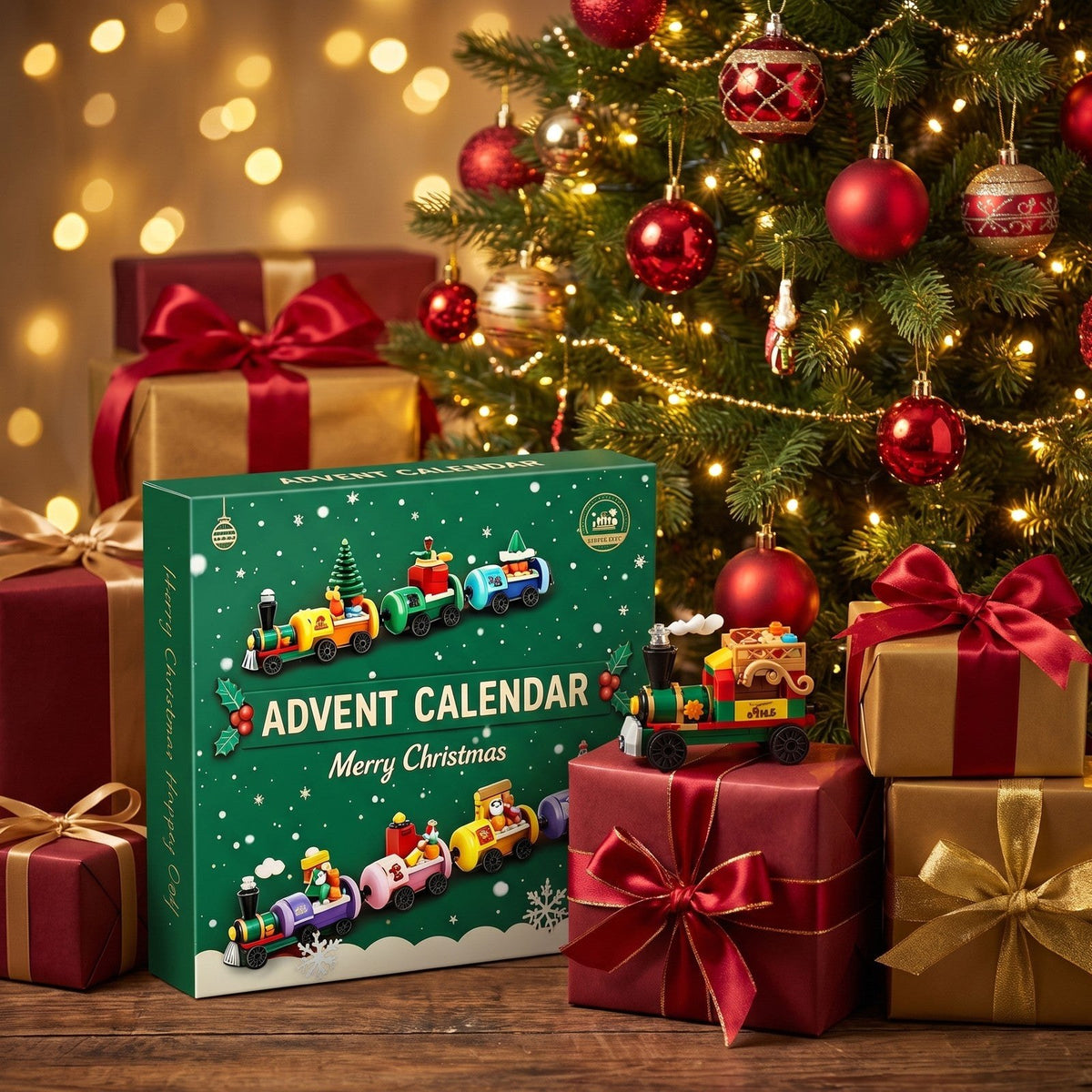 Calendrier de l'Avent Train de Noël en Briques, 904 Pièces