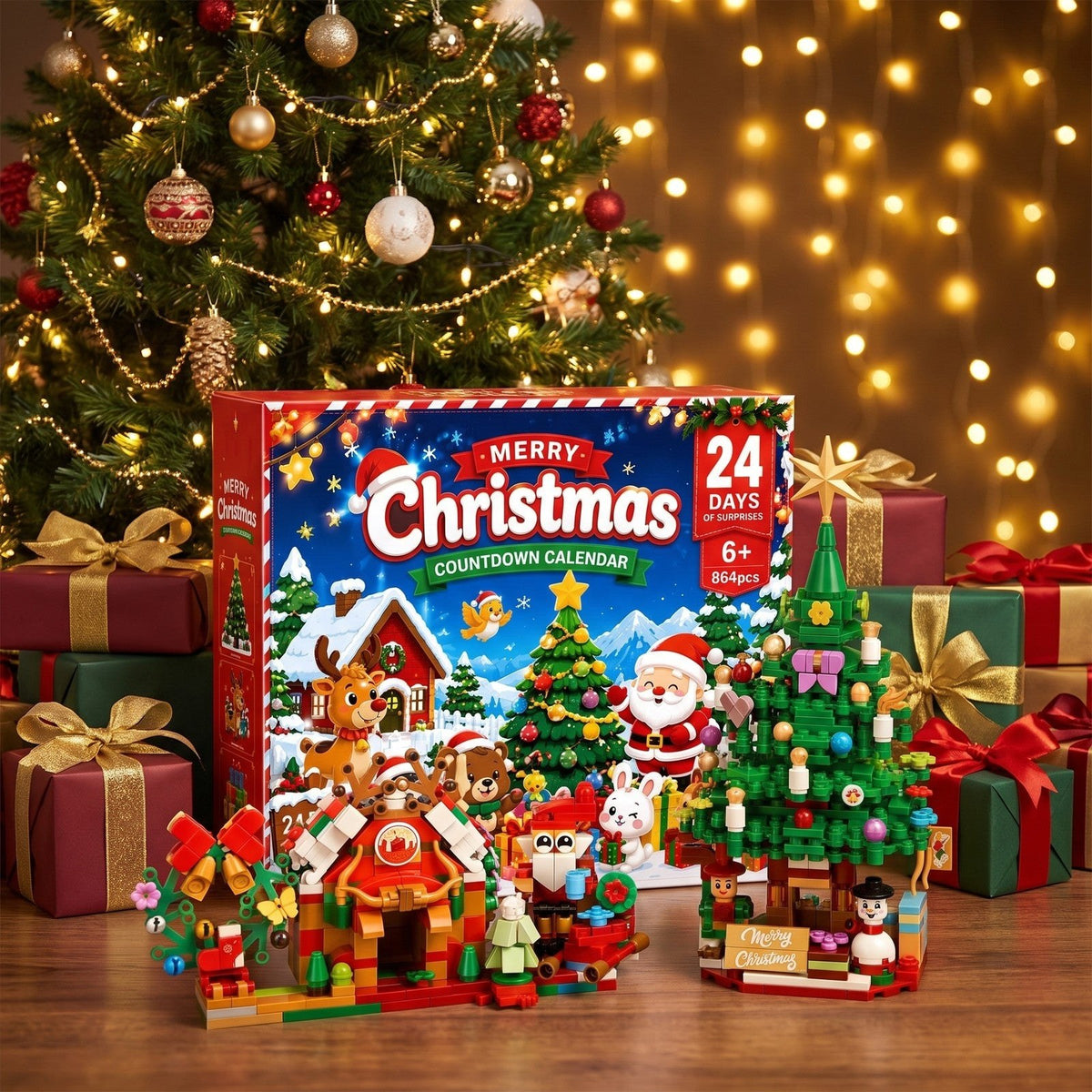 Calendrier de l'Avent Village de Noël en Briques, 864 Pièces