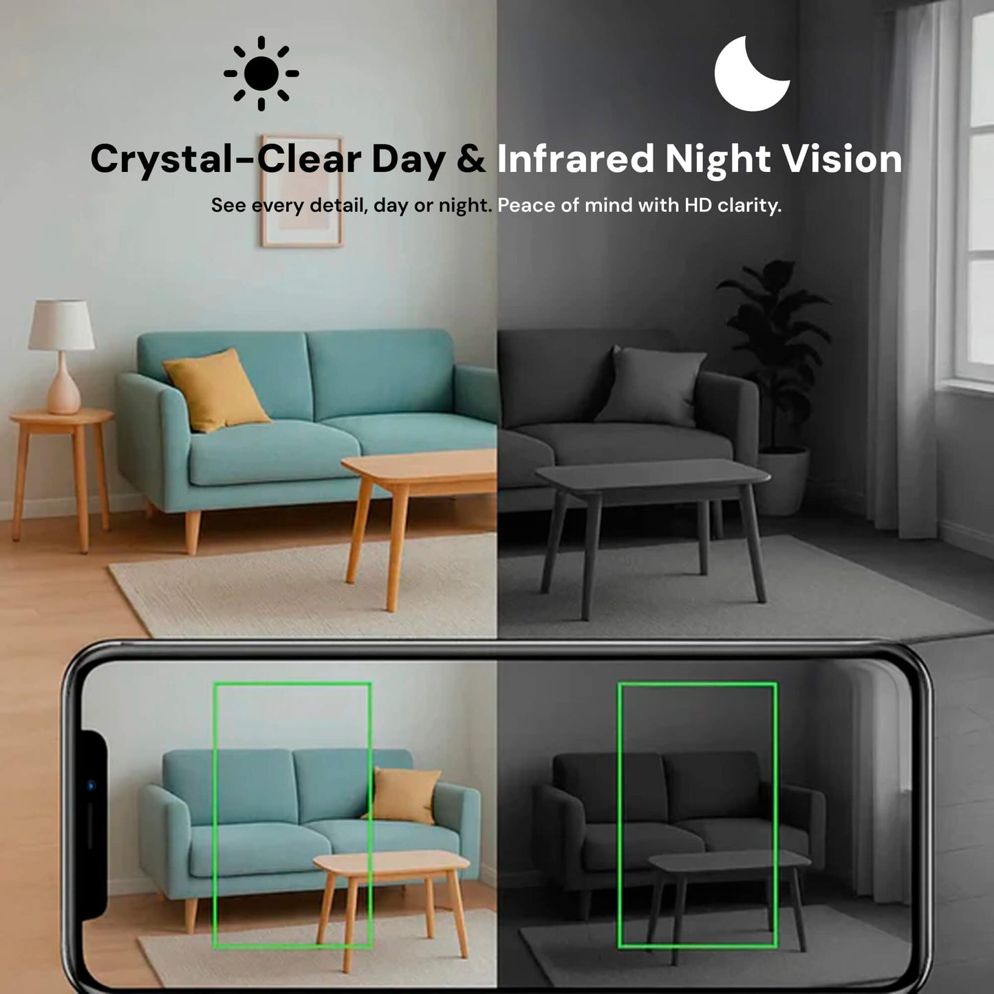 Caméra de surveillance sans fil discrète HD 1080P avec audio