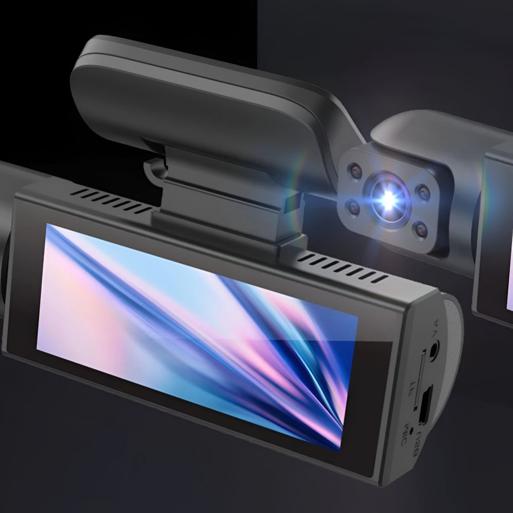 Caméra embarquée dashcam pour voiture 1080P grand-angle avec double enregistrement