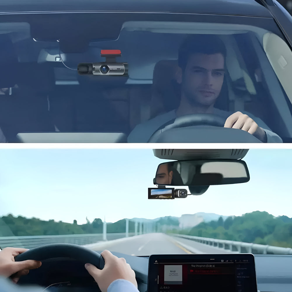 Caméra embarquée dashcam pour voiture 1080P grand-angle avec double enregistrement