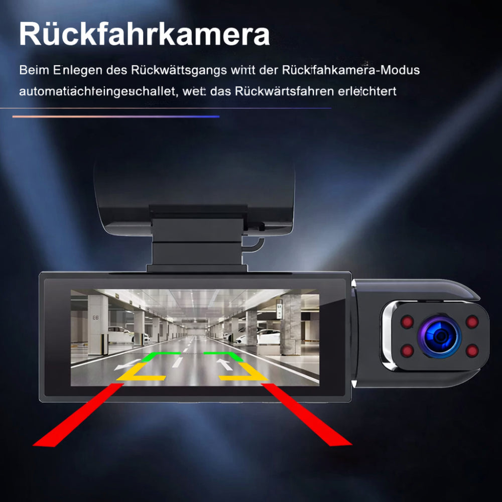 Caméra embarquée dashcam pour voiture 1080P grand-angle avec double enregistrement