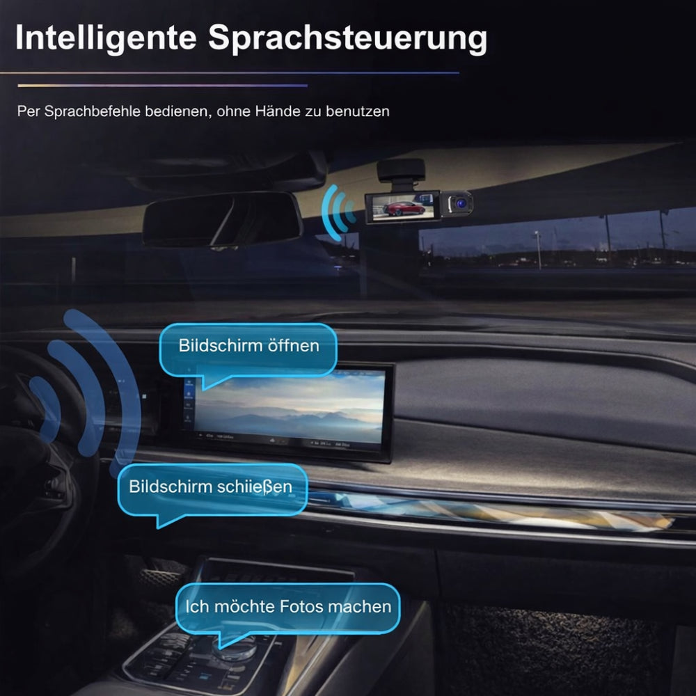 Caméra embarquée dashcam pour voiture 1080P grand-angle avec double enregistrement