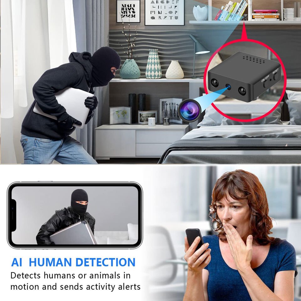 Caméra micro HD WiFi compacte avec audio et vision nocturne