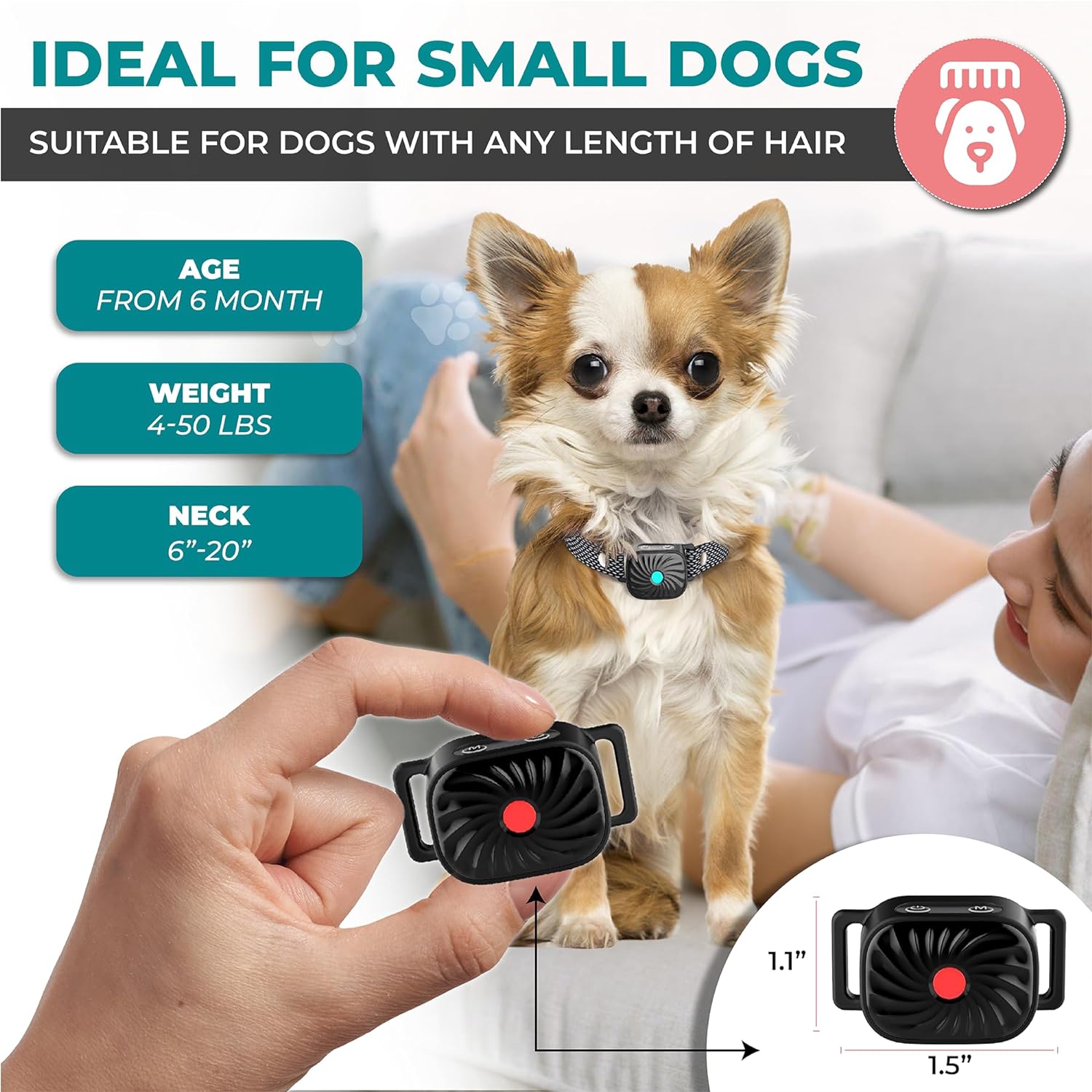 CANINECARE – BarkEase Anti-Bark Collar | For Small Dogs