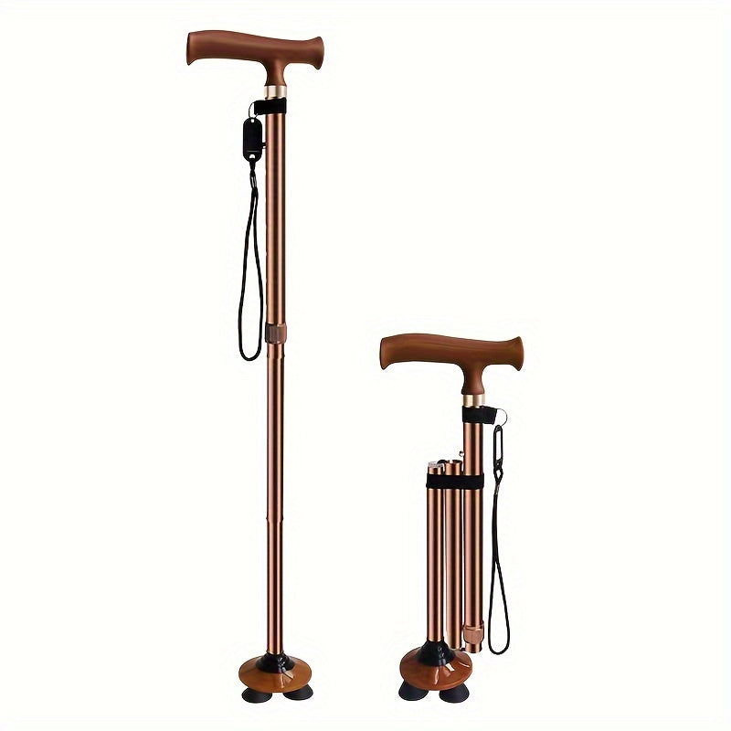 Canne de marche 4 pieds pliable, stable et sûre pour l'usage quotidien