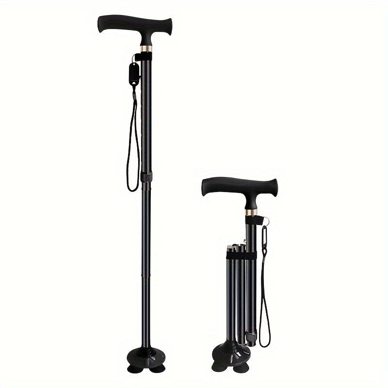Canne de marche 4 pieds pliable, stable et sûre pour l'usage quotidien