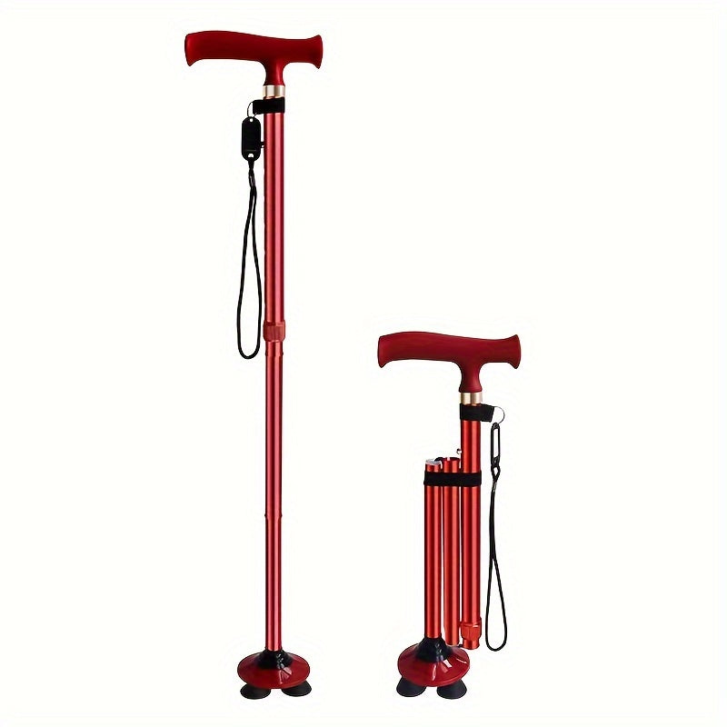 Canne de marche 4 pieds pliable, stable et sûre pour l'usage quotidien