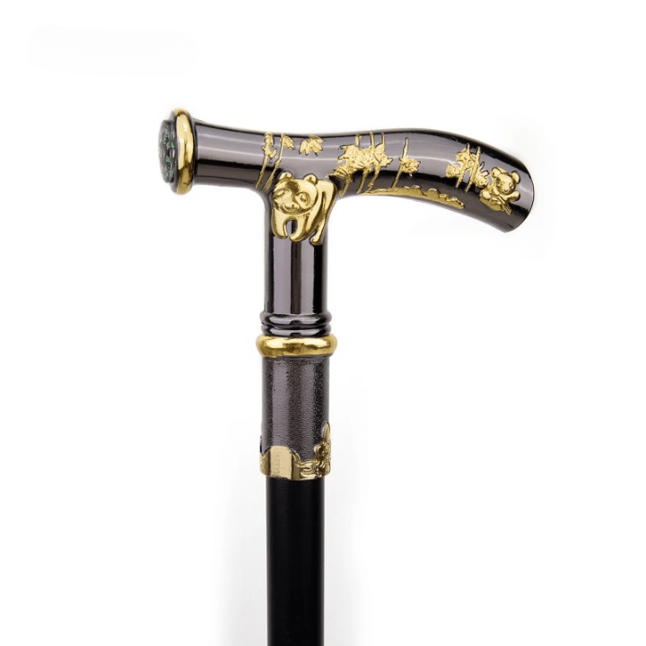 Canne de marche orthopédique de qualité supérieure avec poignée sculptée et boussole intégrée – Élégante et résistante