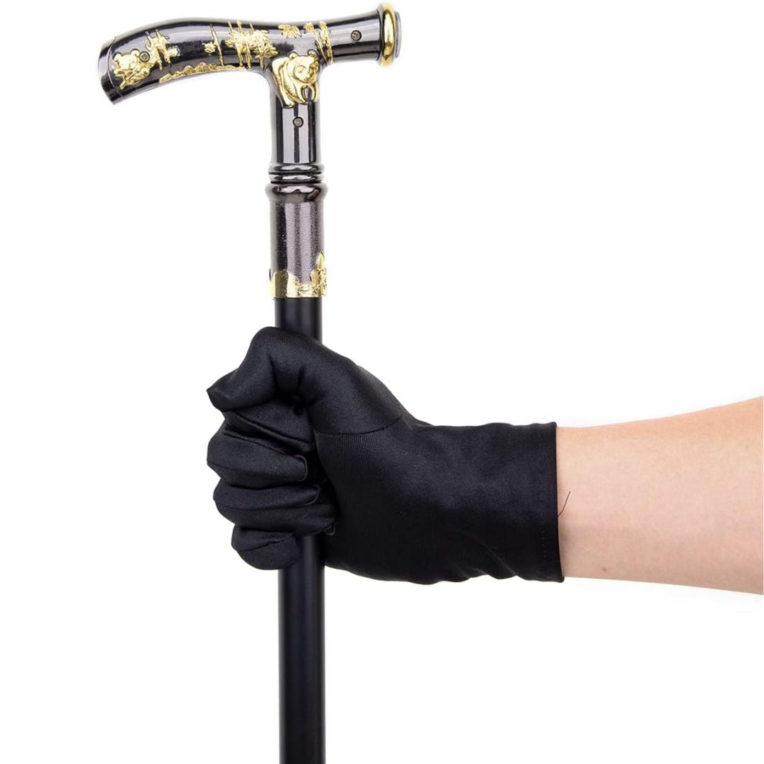 Canne de marche orthopédique de qualité supérieure avec poignée sculptée et boussole intégrée – Élégante et résistante