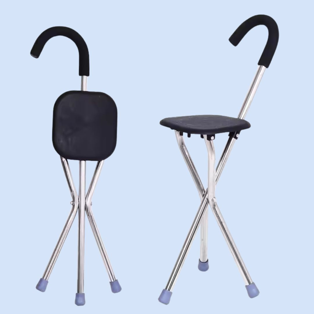 Canne-siège pliante confortable - légère et portable