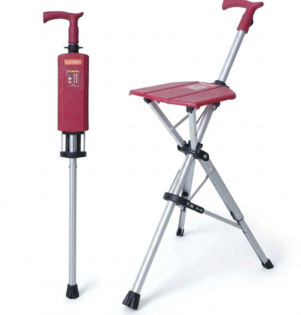Canne-siège pliante confortable - légère et portable