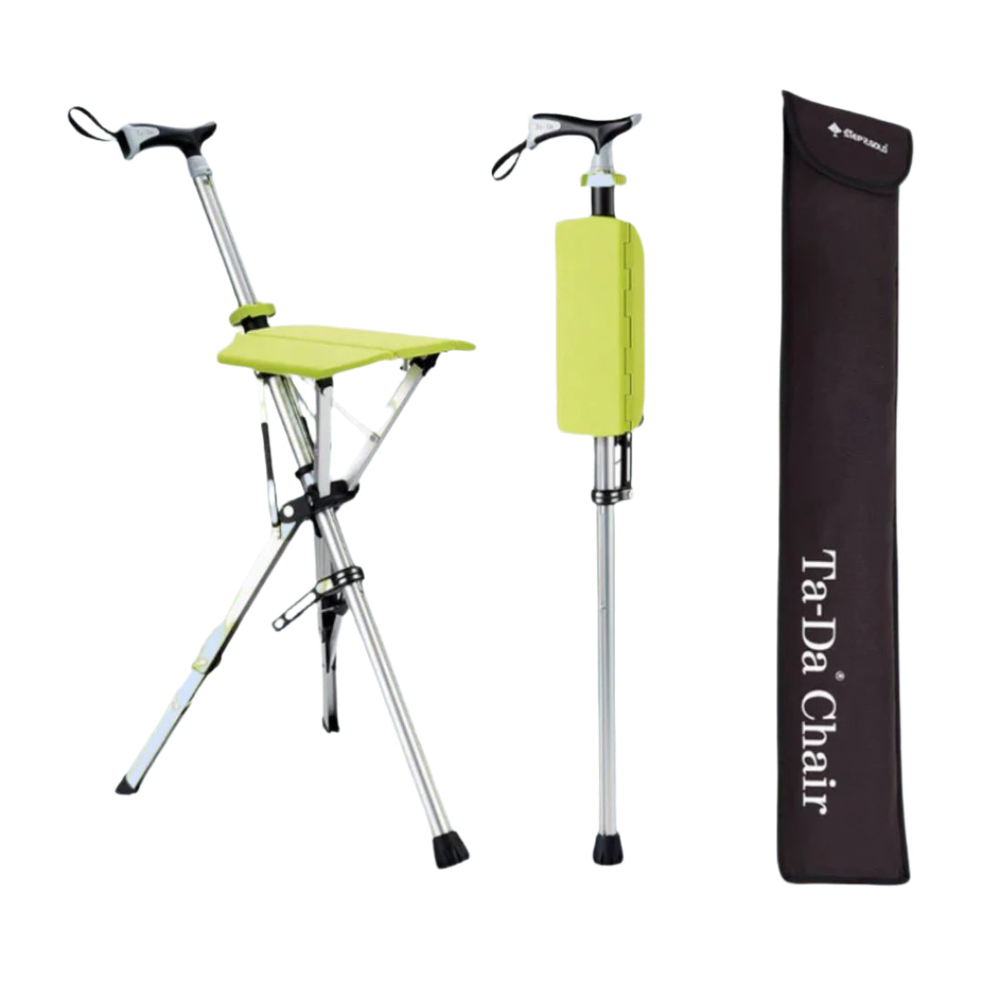 Canne-siège pliante confortable - légère et portable