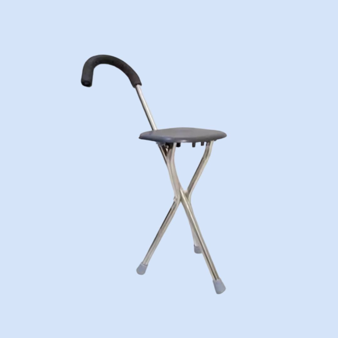Canne-siège pliante confortable - légère et portable