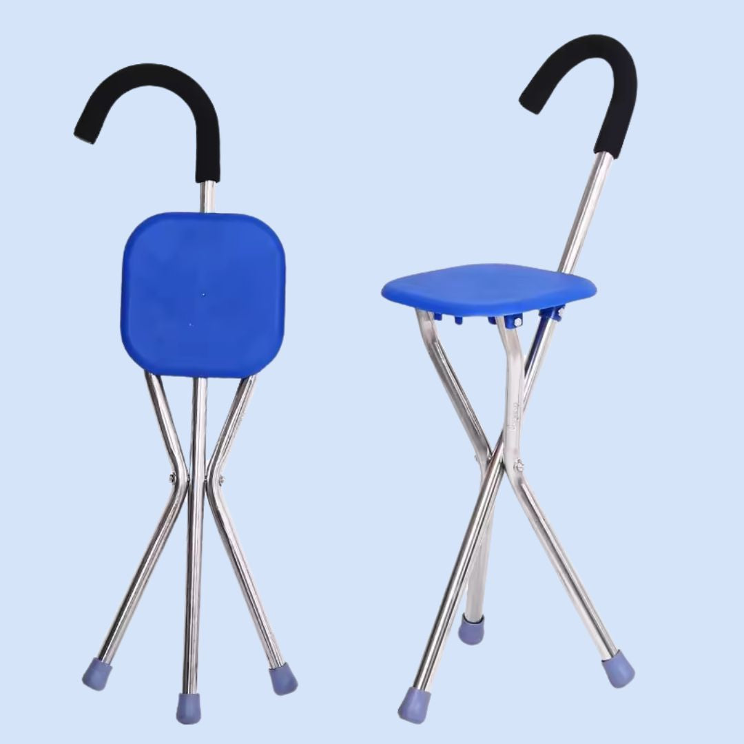 Canne-siège pliante confortable - légère et portable