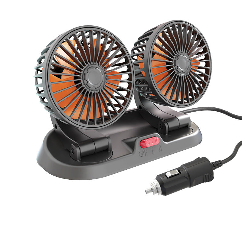 Car Fan with Adjustable Speed and Rotating Head