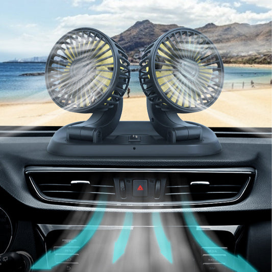 Car Fan with Adjustable Speed and Rotating Head