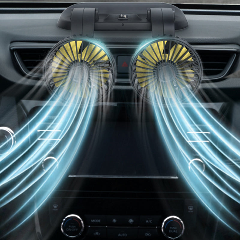 Car Fan with Adjustable Speed and Rotating Head
