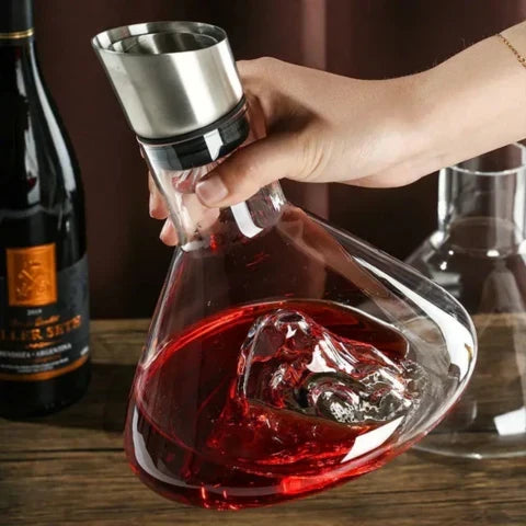 Carafe à vin premium en cristal sans plomb avec aération et filtration rapides pour une expérience de saveur améliorée