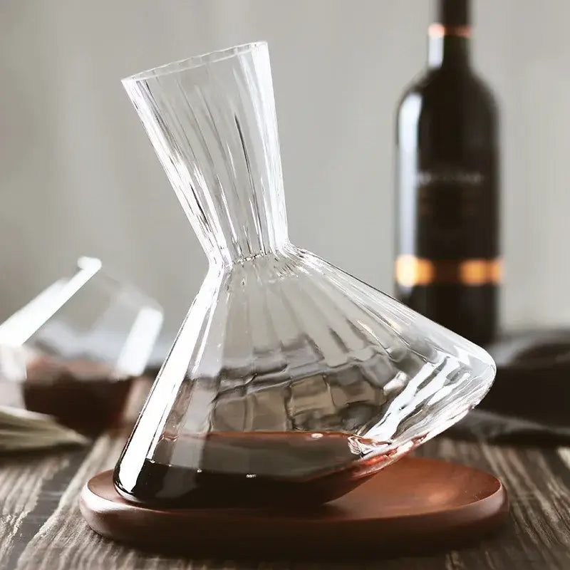 Carafe rotative en cristal | Carafe à vin, whisky et champagne pivotante à 360° de 1,5 litre