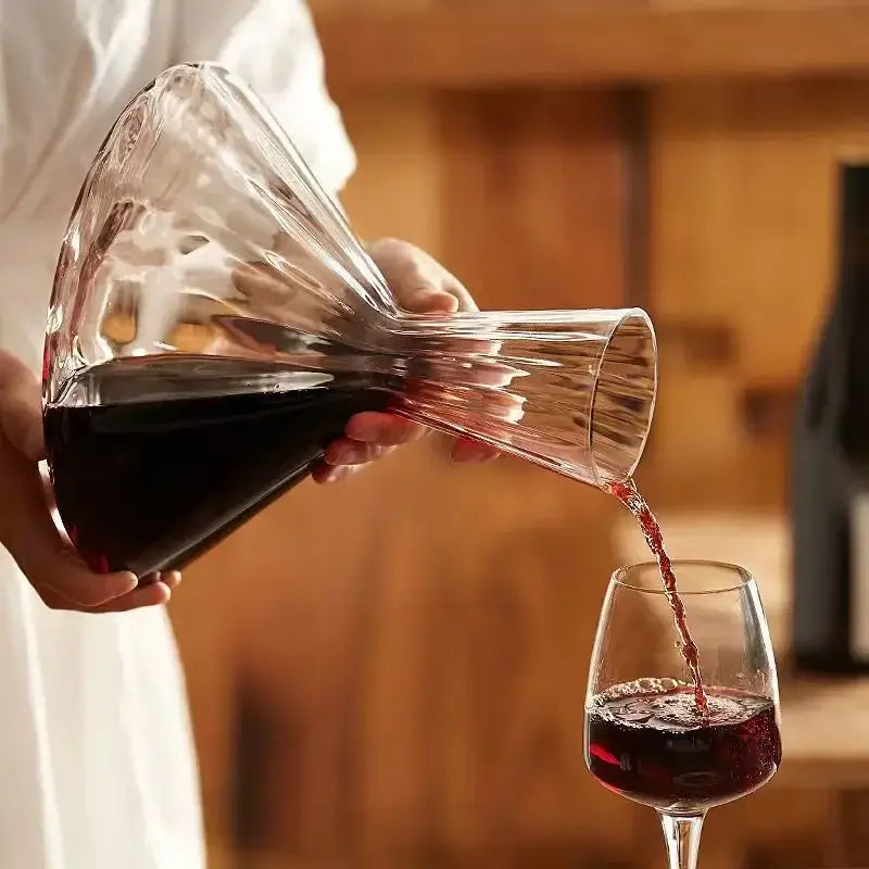 Carafe rotative en cristal | Carafe à vin, whisky et champagne pivotante à 360° de 1,5 litre
