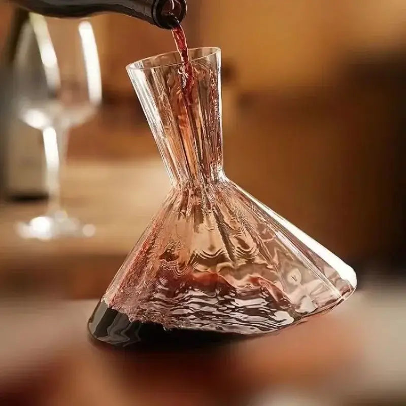 Carafe rotative en cristal | Carafe à vin, whisky et champagne pivotante à 360° de 1,5 litre